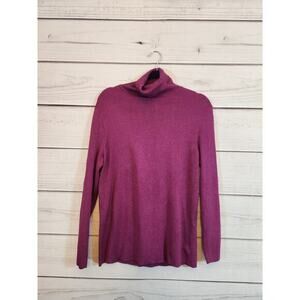 Chico's Women's Purple Solid‎ Turtleneck Long Sleeve Pullover Sweater Size L